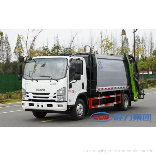 4*2 camión compactador de basura del cargador trasero isuzu